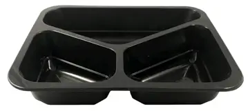 Pojemnik obiadowy do ZGRZEWU III dzielny CZARNY 227/178/ 60  80szt