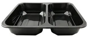 Pojemnik obiadowy do ZGRZEWU II dzielny CZARNY 227/178/ 60  80szt  SYMETRYCZNY