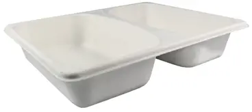 Pojemnik obiadowy z PULPY dwudzielny DO ZGRZEWU 100% BIO Pojemnik obiadowy z pulpy papierowej to proekologiczne i przyjazne środowisku rozwiązanie dla firm cateringowych oferujących dowóz tradycyjnych posiłków. Powleczenie cienką warstwą poliestrową sprawia, że pojemnik nie przesiąka i ma niemal nieograniczo...