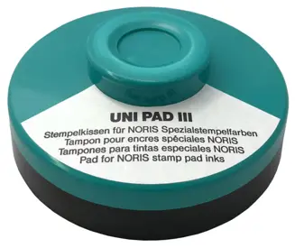 Poduszka do stempli okrągła Trodat UNI PAD III 95mm, turkusowa z czarnym rantem
