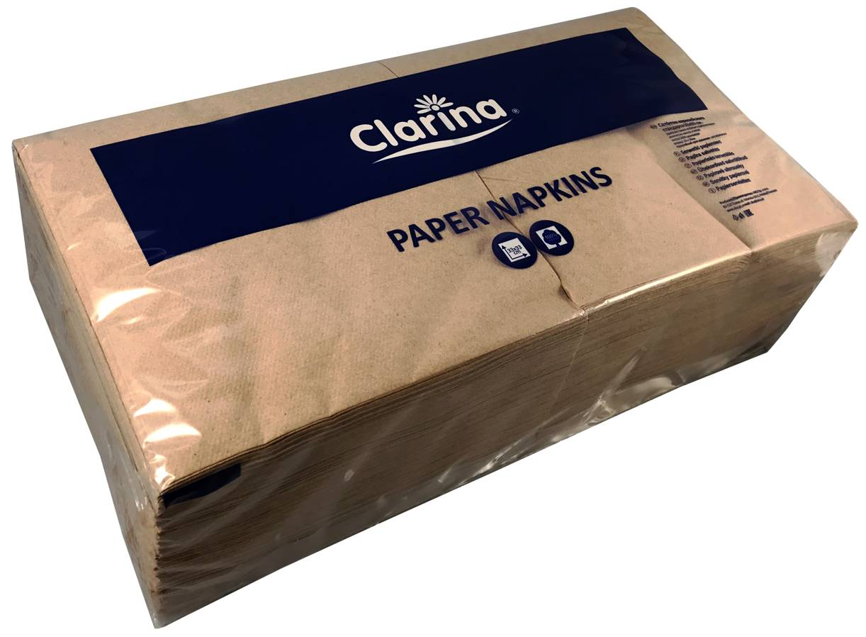 Serwetki papierowe Clarına 33x33 cm naturalne 500 sztuk opakowanie zbiorcze