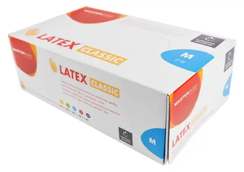 Pudrowane rękawice jednorazowego użytku w kolorze naturalnym.

   *Grubość od 4,8 do 5,2 µ
   *Opakowanie: 100 szt
   *Rozmiar: M
   *Wykończenie mankietu: równomiernie rolowany brzeg
   *Pasujące na lewą i prawą dłoń
   *Idealne: do badań labor...