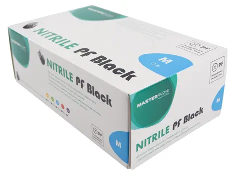 Jednorazowe rękawice bezpudrowe wykonane z nitrylu w kolorze czarnym.

   *Opakowanie: 100 szt
   *Rozmiar: M
   *Wykończenie mankietu: równomiernie rolowany brzeg
   *Pasujące na lewą i prawą dłoń
   *Idealne: do badań laboratoryjnych, czynności...