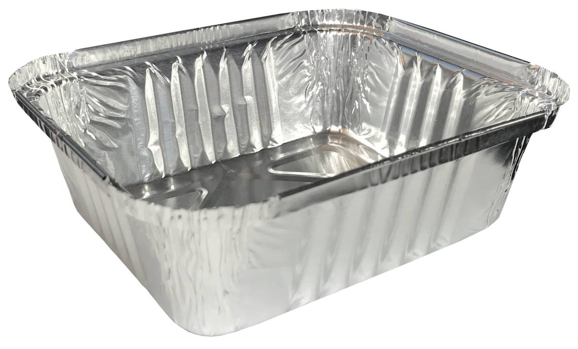 Foremka aluminiowa 500ml do pieczenia i pakowania wyrobów cukierniczych ze zdejmowaną pokrywką.