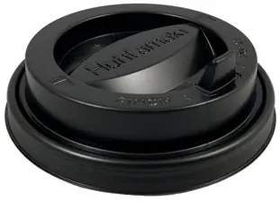 Pokrywka plast do kub.300-400 ml 90mm 100 szt CZARNA Z DZIUBKIEM