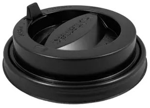 Pokrywka plastikowa czarna z dziubkiem 90mm do kubka 300-400ml, opakowanie 100 sztuk.