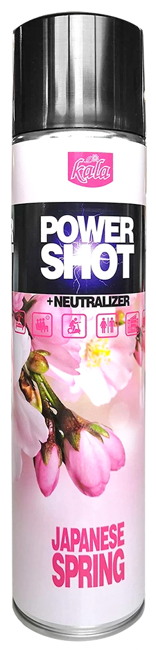 Odświeżacz POWER SHOT Kala japońska wiosna 600ml w aerozolu z neutralizatorem zapachów