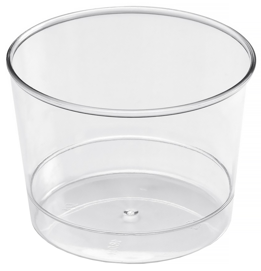 Kubek degustacyjny FINGERFOOD PS 180ml transparentny okrągły do przekąsek, zestaw 30 sztuk.
