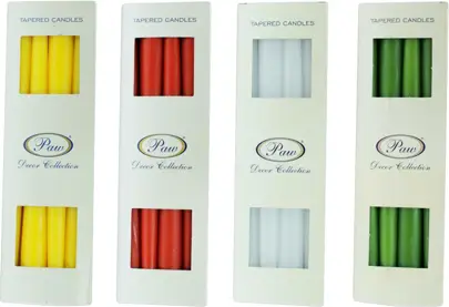 Świeca stożkowa kolor fi 2,3/ 25cm 10szt CZERWONA - widok alternatywny