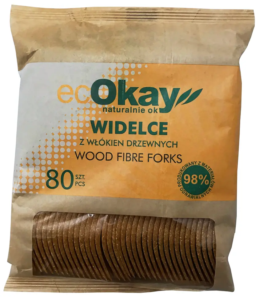 Widelec z Włókien Drzewnych 18cm 50 szt REUSE