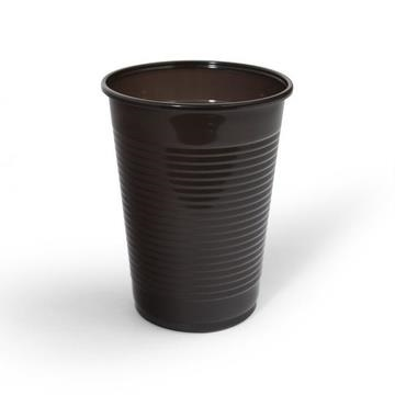Kubek plastikowy do gorących napojów 200ml brązowy jednościenny, opakowanie 100 sztuk