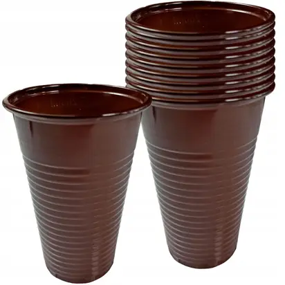 Kubek brązowy PP do gorąc.200ml 100szt BRĄZOWY 1warst.