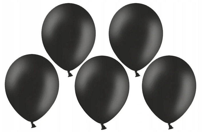 Balony metallic 9 cali czarne, zestaw 100 sztuk, błyszczące opakowanie