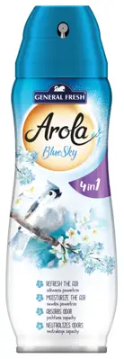 Odświeżacz Arola General Fresh Blue Sky 300ml spray w niebieskim opakowaniu