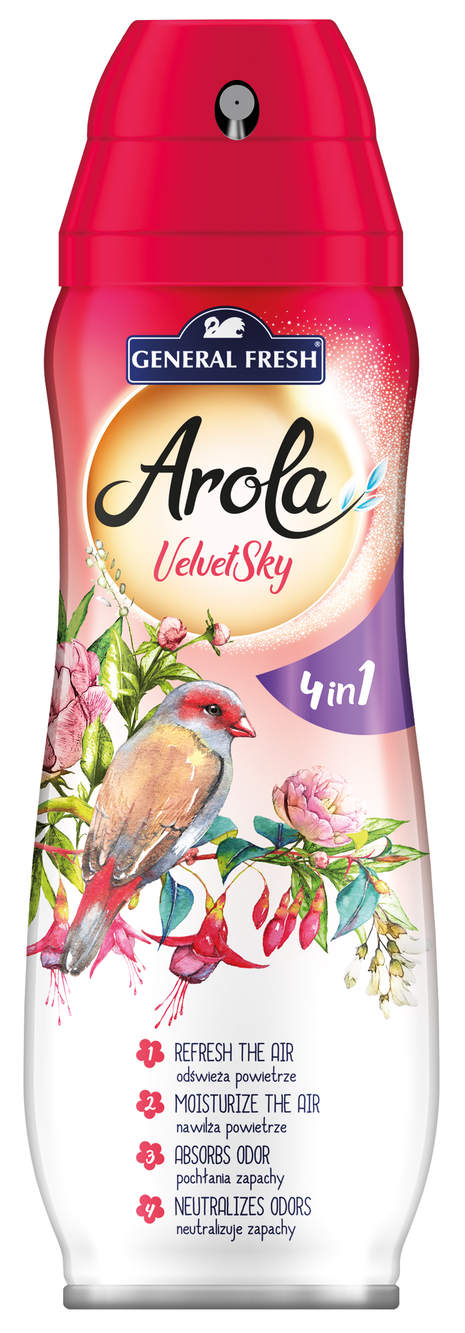Odświeżacz General Fresh Arola Velvet Sky spray 300ml do odświeżania i nawilżania powietrza.