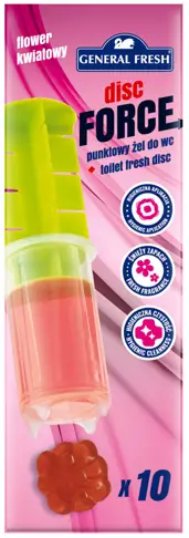 Żel do WC Punktowy Kleks DISC FORCE 60ml KWIAT  X 10 krążki żelowe General Fresh