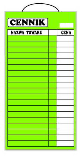 Tablica laminowana 30/70 cennik