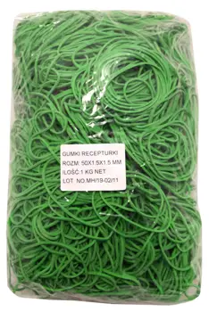 Gumki recepturki uniwersalne zielone, średnica 50mm, 1kg