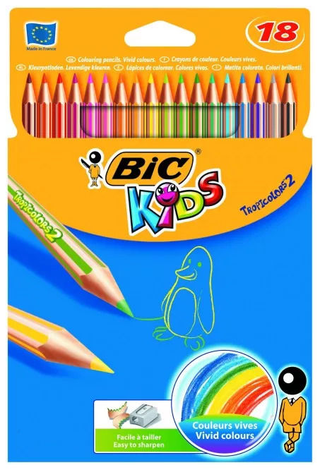 Kredki wykonane zostały z żywicy syntetycznej, nietoksycznej. Charakteryzują się elastycznością oraz odpornościa grafitu na złamanie. W przypadku złamania. kredka nie pozostawia drzazg i nie kaleczy. Posiadają sześciokątny kształt, wytrzymały grafit um...