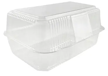 Prostokątny pojemnik wykonany z przeźroczystego tworzywa, idealny do transportu, przechowywania owoców itp. Dzięki zamykanej pokrywce zawartość jest lepiej chroniona przed uszkodzeniami, dłużej zachowuje świeżość. Opakowanie zawiera: 100 szt. Pojemność...