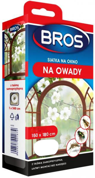 BROS moskitiera na okno 150x180 cm biała, siatka przeciw owadom na okno.