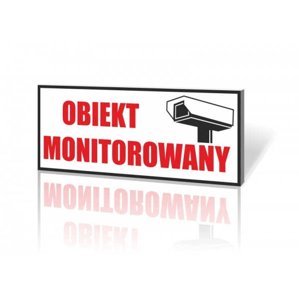 Tablica informacyjna PCV Obiekt monitorowany z symbolem kamery
