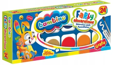 Farby wodne w postaci suchych pastylek gotowe do użycia po zwilżeniu wodą. Bogata paleta intensywnych kolorów idealna jest do malowania pejzaży i portretów. Pozwalają uzyskiwać efekty świetlistości, delikatności, rozmycia konturów. Opakowanie zawiera 2...