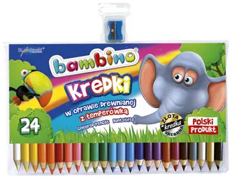 Kredki Ołówkowe  24 kol. JUMBO Drewniane Bambino