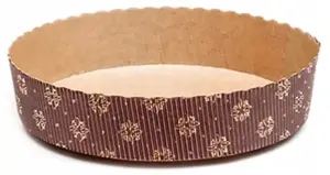 Foremka papierowa TARTA fi-185 x 30mm brązowa-złoty wzorek 1 szt