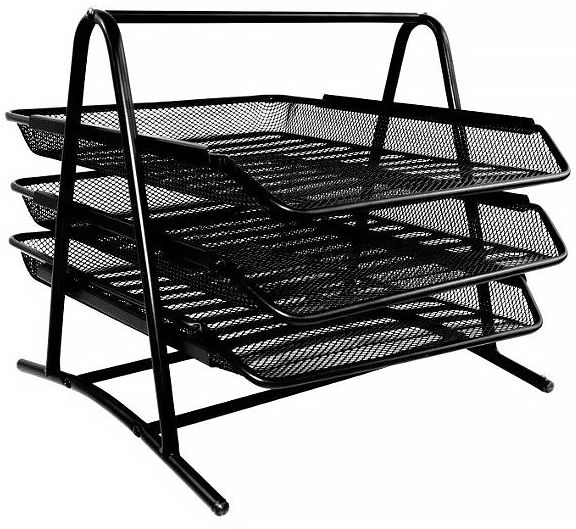 Szuflada półka biurowa  3 szt  Siatka czarna