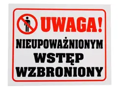 Tablica PCV "Nieup.wst.wzbroniony"