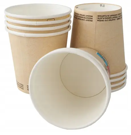 Kubek papierowy 250ml kraft-biały jednorazowy do napojów gorących, opakowanie 50 sztuk
