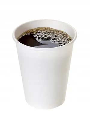 Kubek papierowy biały 250ml z kawą, opakowanie 50 sztuk