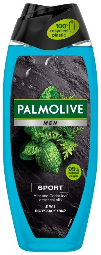 Żel pod prysznic Palmolive 500ml MEN 3in1 SPORT Żel pod prysznic Palmolive Men 3in1 wzbogacony jest olejkami z grejpfruta i mięty. Może być używany zarówno do skóry ciała, głowy oraz twarzy. Wspomaga odżywianie skóry. Pobudzający sportowy zapach orzeźwi Cię pod prysznicem. Przeznaczony dla ciała i w...