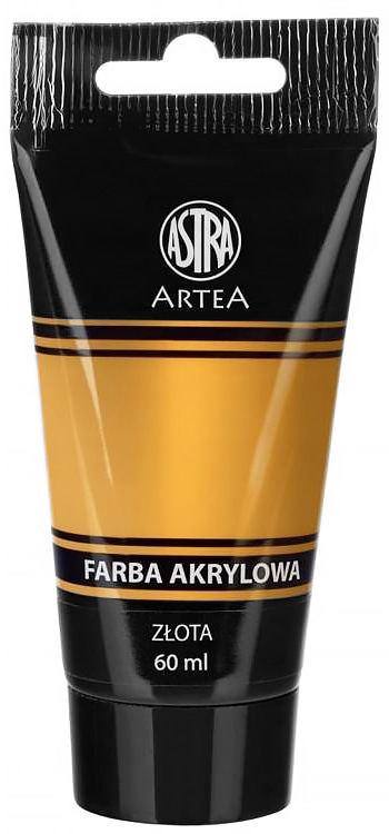 Farby Akrylowe 60ml 1 szt Złota/Srebrna ASTRA Farba akrylowa ASTRA 60ml złota w tubie do malowania na płótnie, drewnie i papierze.