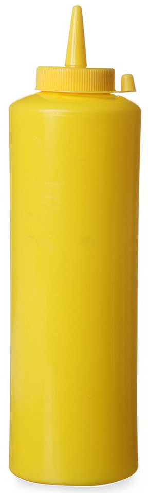 Butelka do sosów 700ml żółta HENDI Kitchen Line z dozownikiem i zatyczką