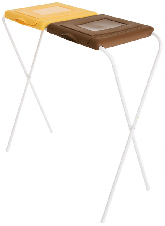 Uniwersaly stojak do worków na śmieci, wykonany z bardzo dobrej jakości plastiku. Stojak posiada bardzo praktyczną plastikową ramkę utrzymującą worek.

   *Całkowita wysokość wynosi: 87 cm.
   *Worki na śmieci o pojemności 120L
   *2 komory: żółty ...