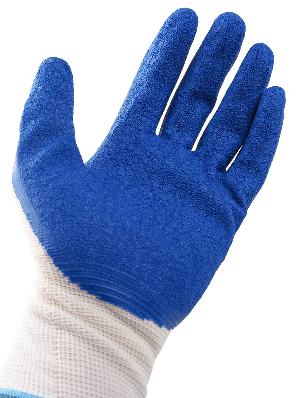 Rękawice ochronne wykonane z białej dzianiny poliestrowej, powlekane miękkim, odpornym na ścieranie lateksem w kolorze niebieskim. Struktura gumy zapewnia wyśmienitą zręczność i bardzo dobrą przyczepność.

Rozmiar: XL/10