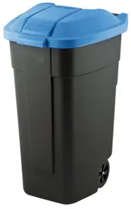 Kosz plastikowy 110L Klapa+kółka POKRYWA NIEBIESKA