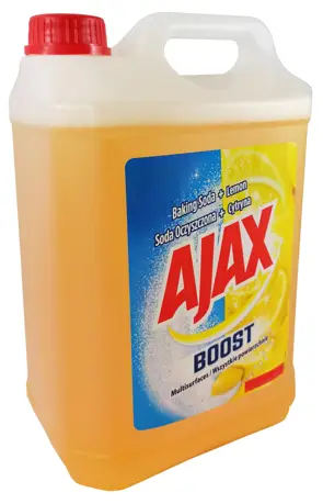 Płyn AJAX to uniwersalny środek czyszczący, który możesz bezpiecznie stosować do każdej powierzchni. Na trudne zabrudzenia można użyć płynu bezpośrednio z butelki, a do mycia podłogi wydajnie rozcieńczyć. Niewidoczna warstwa ochronna zapobiega przed os...