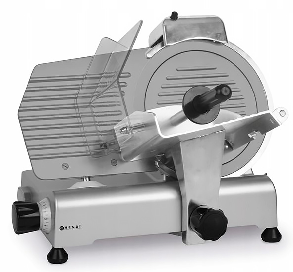 Doskonała do gastronomii oraz sklepów mięsnych.
Cechy produktu:

   *Obudowa wykonana z anodowanego aluminium
   *Transparentna osłona bezpieczeństwa podczas pracy
   *Odkręcana prowadnica ułatwiająca czyszczenie z resztek pozostałych po krojeniu...