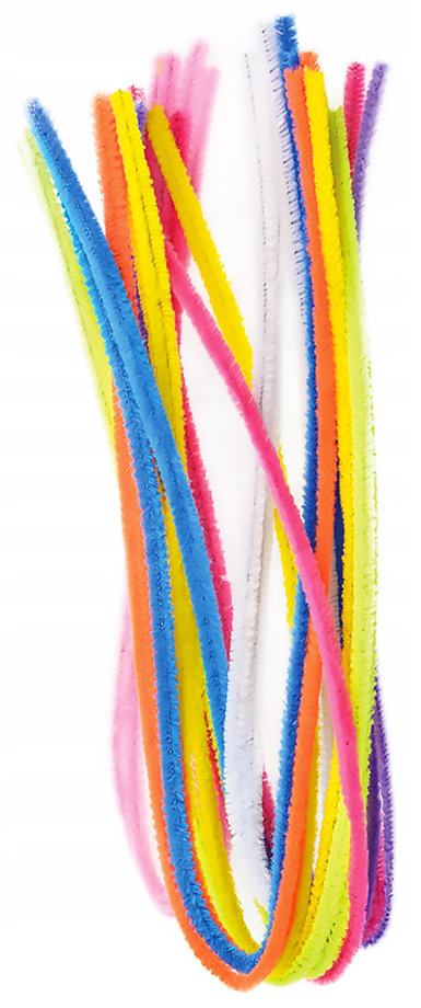 Druciki kreatywne neonowe 50cm, 8 sztuk w mieszanych kolorach z włoskami