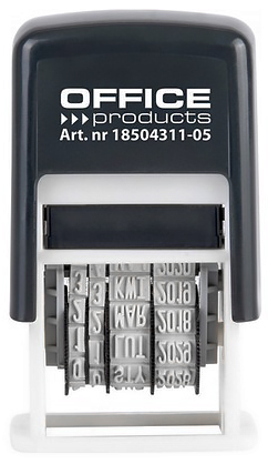 Datownik OFFICE PBS czarny z cyframi, format dd-mm-rrrr, obudowa z tworzywa ABS