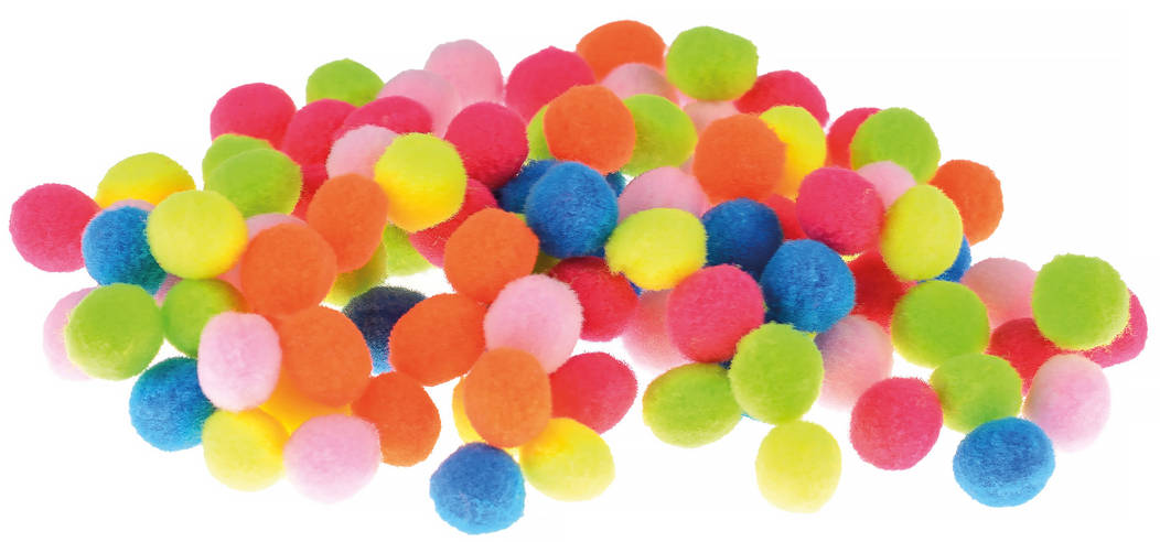 Pompony MIX tęczowe XXL 20 sztuk 40mm, kolorowe kuleczki do tworzenia