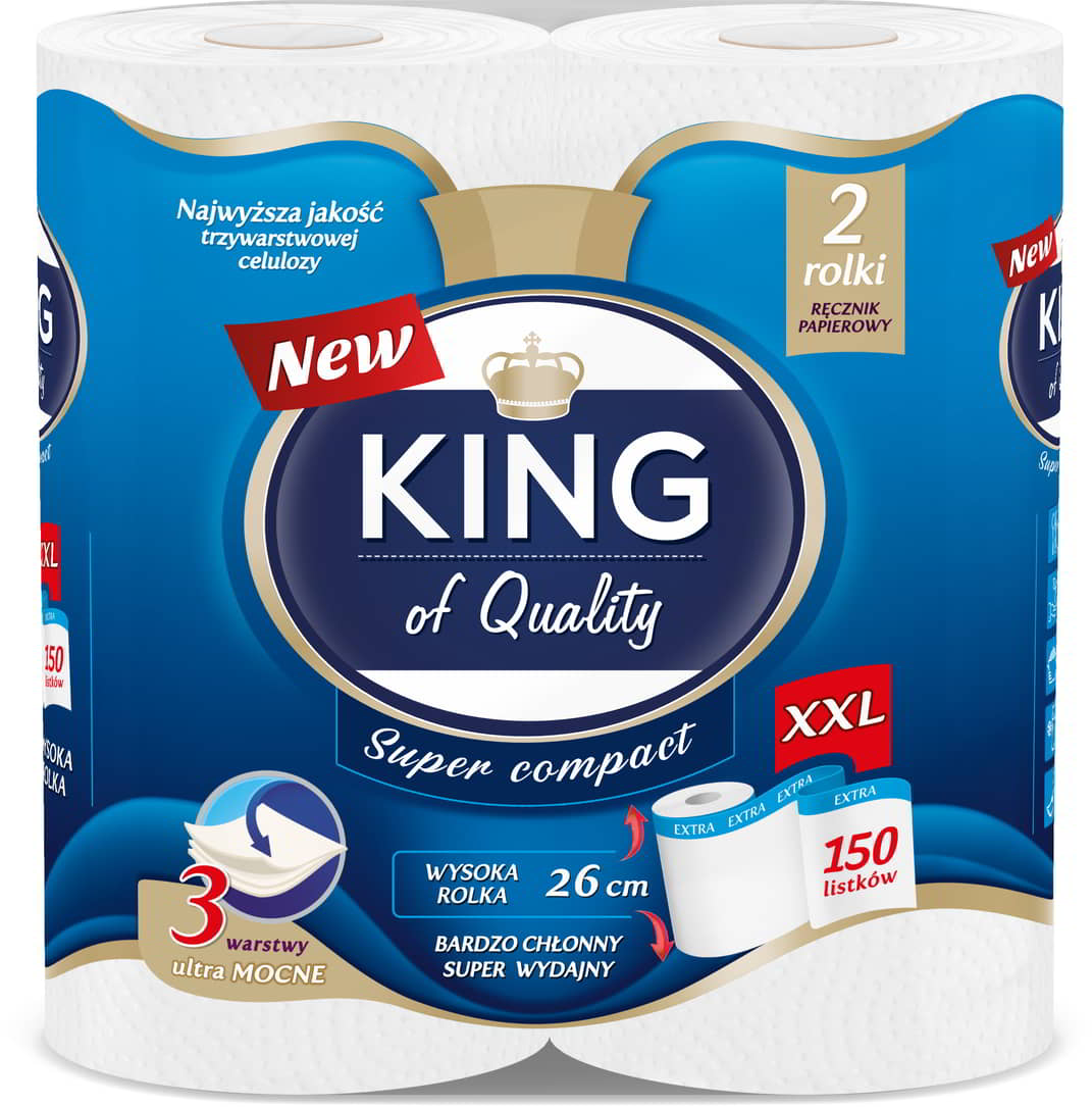 Ręcznik kuchenny King of Quality 2 szt 3 warstwy 150 listków 26cm biały