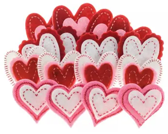 Naklejki z Filcu Serca 16sztFVW02