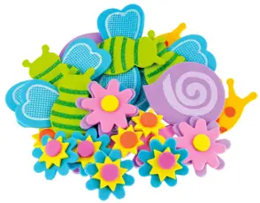 Naklejki z pianki WIOSNA brokat  20szt PVC13