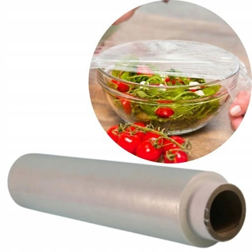 Folia PE spożywcza przezroczysta 30cm x 200m na rolce z tulejami, do pakowania i przechowywania produktów.