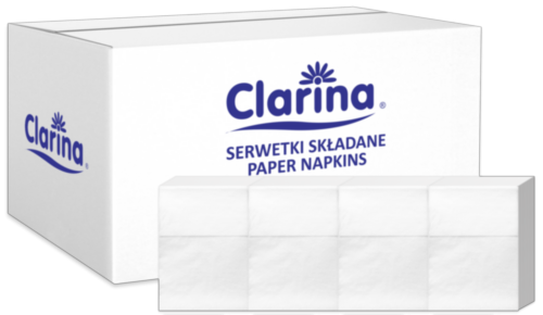 Serwetka do podajnika17/17 1w 400szt do dyspenserów Serwetki białe do podajnika Clarina 17x17cm, jednowarstwowe, 400 sztuk