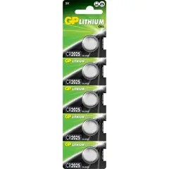 Bateria GP CR 2025 litowa 3V guzikowa, opakowanie 5 sztuk